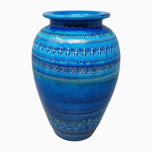 Blaue Rimini Collection Vase von Aldo Londi für Bitossi, 1960er