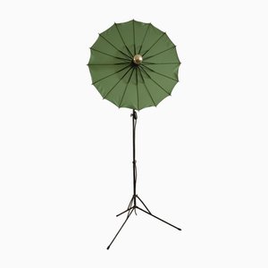 Lámpara de pie Umbrella verde, años 70