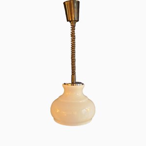 Vintage Ceiling Lamp on Chrome-Plated Metal Mount, 1970s