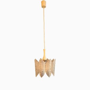 Vintage Ceiling Lamp with Cream-Colored Plastic Mount, 1970s
