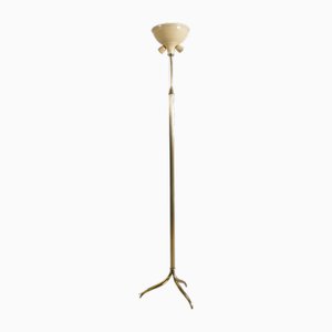 Lampadaire Art Déco en Laiton Plaqué Or par Ghidini1849