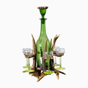 Carafe en Verre dans un Porte-Bouteille de Chasse, Allemagne