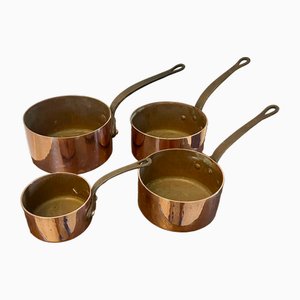 Poêles 19ème Siècle en Cuivre, France, 1860s, Set de 4