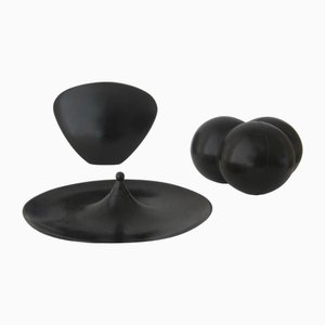 Skulpturale Vintage Vasen aus patinierter Bronze, 2000er, 3er Set