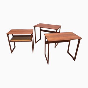 Tables Gigognes en Teck par Johannes Andersen pour CFC Silkeborg, Set de 3