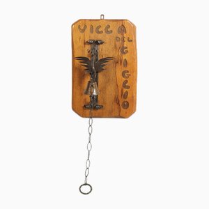 Tyrolean Manual Entrance Bell in Wrought Iron, 1950s