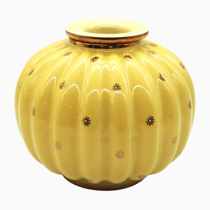 Vintage Art Deco Gold Verzierte Vase von Arthur Percy für Gefle, Schweden, 1930er