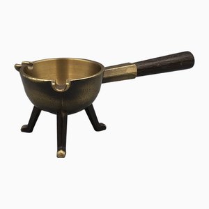 Antique Apothecary Crucible Melting Pot in Bronze and Wood, 1920s