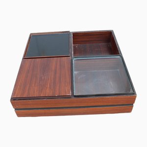 Low Square Coffee Table with Portable Trays from Luigi Sormani, 1960s