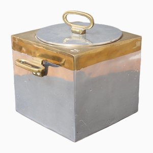 Brutalist Style Aluminum and Brass Ice Bucket by David Marshall, 1980s