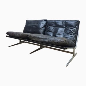Vintage 2-Sitzer Ledersofa BO-583 von Preben Fabricius & Jørgen Kastholm, 1960er