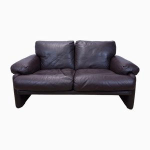 Vintage Coronado Zwei-Sitzer Ledercouch von B&B Italia