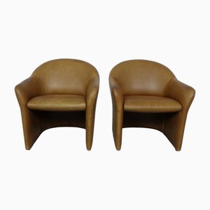 Deutsche Mid-Century Leder Cocktailsessel von Walter Knoll, 1960er, 2er Set