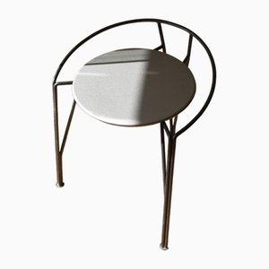 Tabouret Modèle Moon en Argent par Pascal Mourgue, 1980s