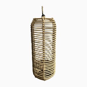 Small Rattan Pendant Lamp in the Shape of a Lantern