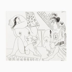 Pablo Picasso, Painter and Model, 1970, Etching