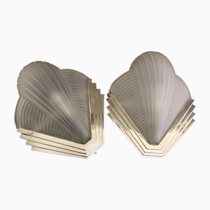 Französische Art Deco Wandlampen von Atelier Petitot, 1920er, 2er Set