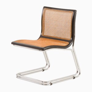 Sedia cantilever con paglia di Vienna, Italia, anni '70