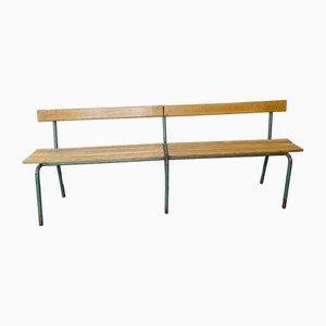 Vintage French School Gym Bench, 1950s
