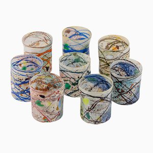 20th Century Italian Handmade Drinking Glasses, Murano, Set of 8