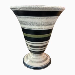 Art Deco Vase in Cracked Ceramic by Lucien Brisdoux, 1925