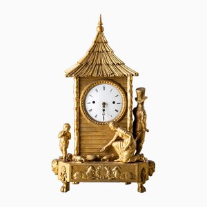 Mantel Clock with Genre Scene, Vienna, 19th Century
