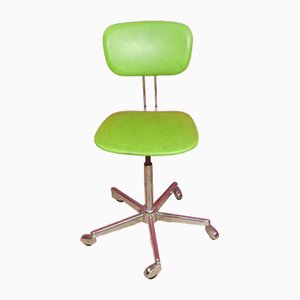 Vintage Swivel Chair in Chrome and Faux Leather, 1960s
