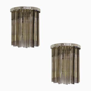 Italian Fumè Triedro Belt Wall Sconces by Simoeng, Set of 2
