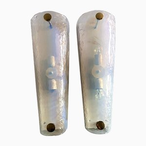 Italian Opalino Murano Glass Wall Sconces by Simoeng, Set of 2