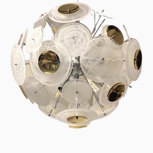 Lámpara de araña Sputnik de cristal de Murano de alabastro italiano Venied en blanco de Simoeng