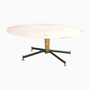 Tavolino da caffè ovale Mid-Century attribuito a Carlo De Carli per La Permanente Mobili Cantù, anni '60