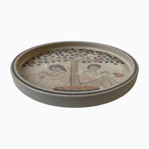 Stoneware Dish with Orange Pickers by Herman August Kähler, 1960s