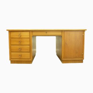 Large Art Deco Walnut Executive Partner Desk, 1930s