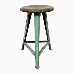 Industrial Green Workshop Stool, 1960s