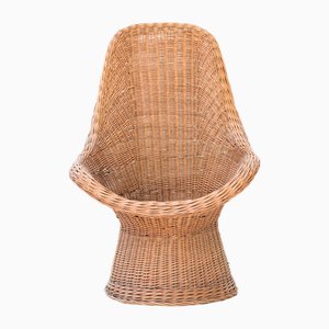 Fauteuil en Osier Tissé, 1960s