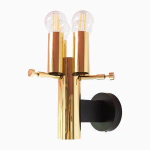 Vintage German Bloom Brass Wall Light from Bega, 1980s