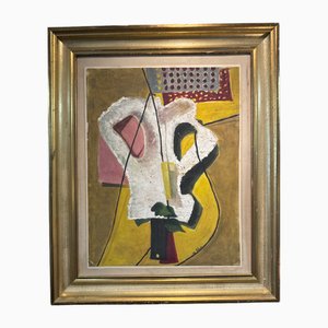 Louis Latapie, Modernist Art Deco Composition, 1939, Oil on Board