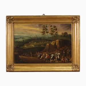 Landscape with Wayfarers, 1750, Oil on Canvas, Framed