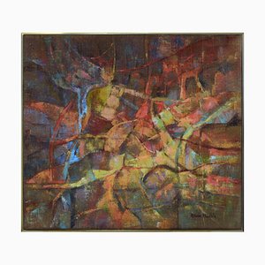 Alfonso Pragliola, Antica Roma, Painting on Raw Jute Canvas