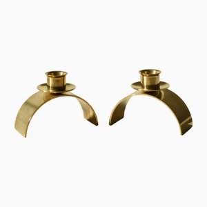 Bougeoirs Modèle Valvet par Gunnar Ander pour Skultuna, 1994, Set de 2