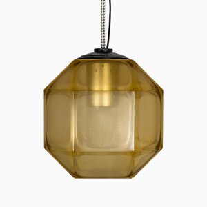 Lámpara colgante industrial de vidrio acrílico, años 60