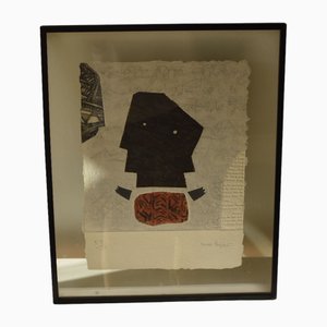 Max Papart, Script Girl, 1950er, Artwork auf Papier, gerahmt