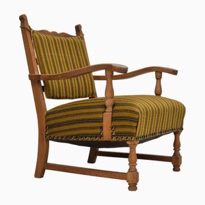 Fauteuil en Laine et Chêne, Danemark, 1960s