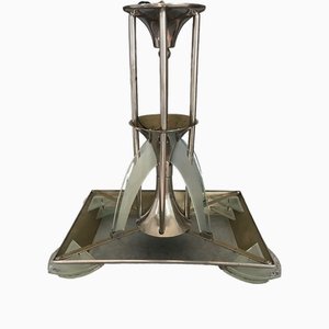 Lampada da soffitto Fontaine vintage Art Deco di Henri Petitot per Atelier Petitot, anni '20