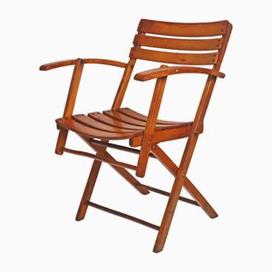 Bauhaus German Folding Chair in Beech Wood, 1940s
