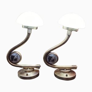 Vintage Art Nouveau Table Lamps, 1940, Set of 2