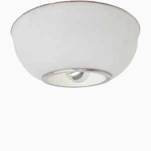 Mid-Century Italian White Large Flush Mount Lamps from Lumi Milano, 1969