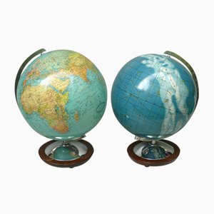 Vintage Illuminated Celestial And Terrestrial Globe from Columbus, 1950s, Set of 2