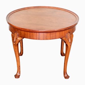 Mesa auxiliar redonda de nogal marrón de Waring & Willow, años 30