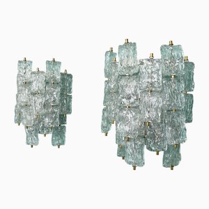 Clear Murano Glass Wall Lamps by Barovier & Toso, 1960s, Set of 2